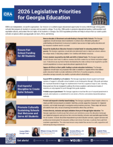 2026 Legislative Priorities for Georgia Education - IDRA cover