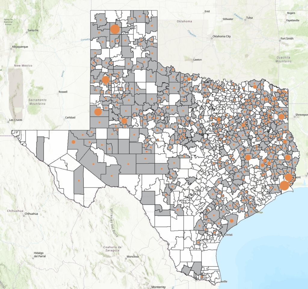 See IDRA's Texas Heat Map  of Corporal Punishment 