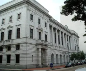 The John Minor Wisdom U.S. Courthouse, home of the United States Court of Appeals for the Fifth Circuit, New Orleans, Louisiana. Photo credit: Wikipedia: Bobak Ha'Eri, May 31, 2007.