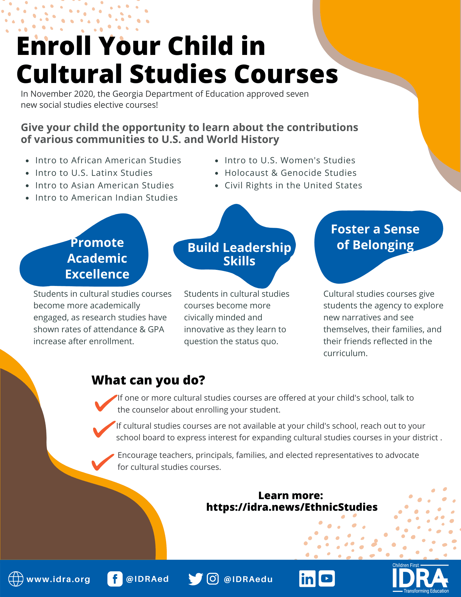 The Department of Education has approved seven new cultural and