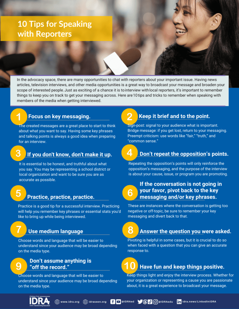 10 Tips for Speaking with Reporters 2024